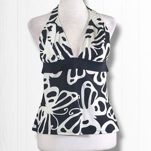 VENUS Black and White Halter Swim Top